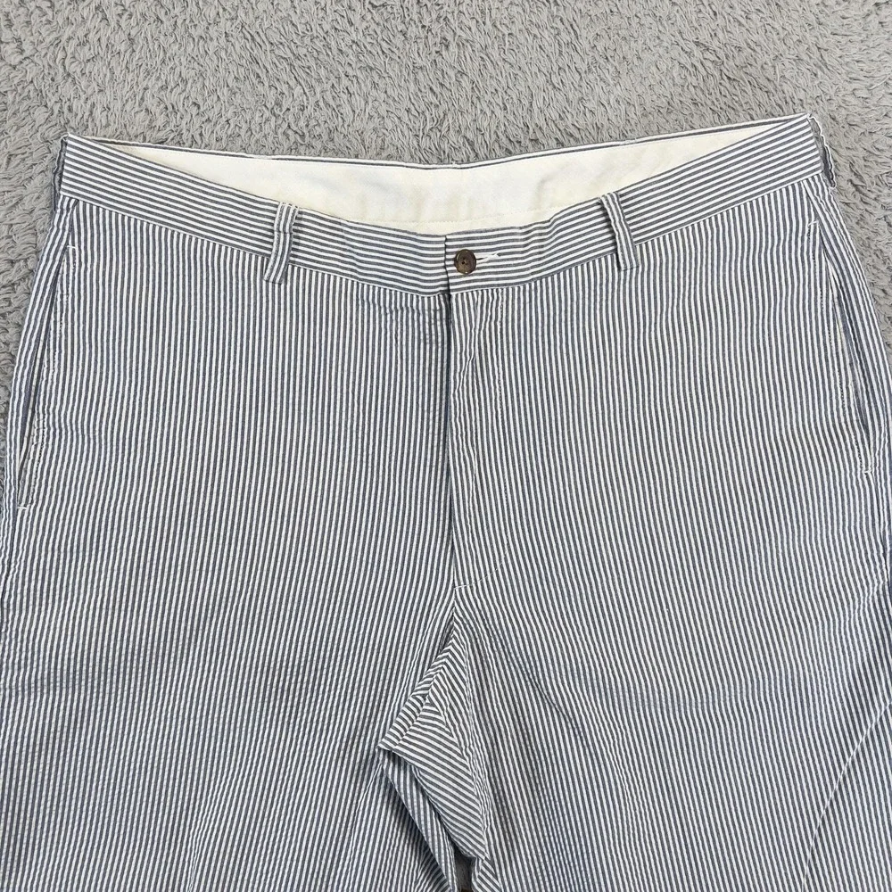 Brooks Brothers Seersucker Pants Mens 38x32 Blue Stripe Chino Lightweight Summer